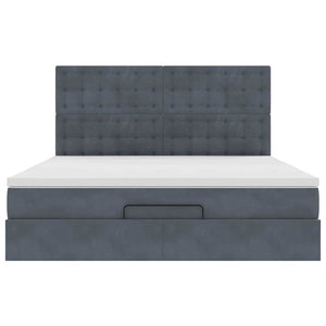 vidaXL Struttura Letto Pouf con Materassi 160x200 cm in Velluto