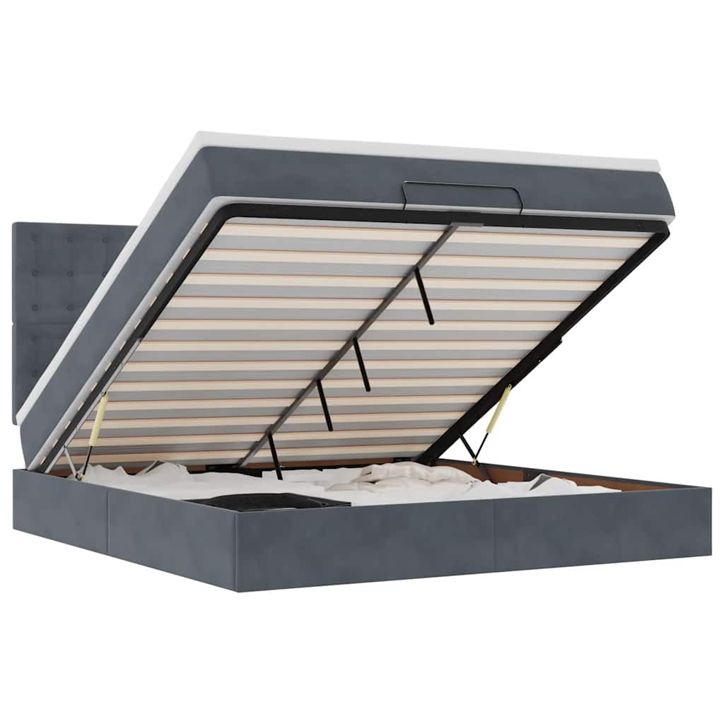 vidaXL Struttura Letto Pouf con Materassi 180x200 cm Velluto