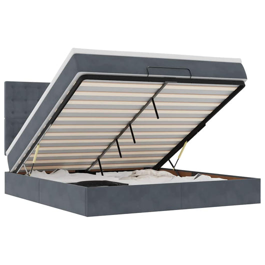 vidaXL Struttura Letto Pouf con Materassi 180x200 cm Velluto