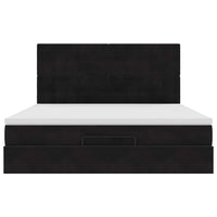 vidaXL Struttura Letto Pouf con Materassi Nero 180x200 cm in Velluto