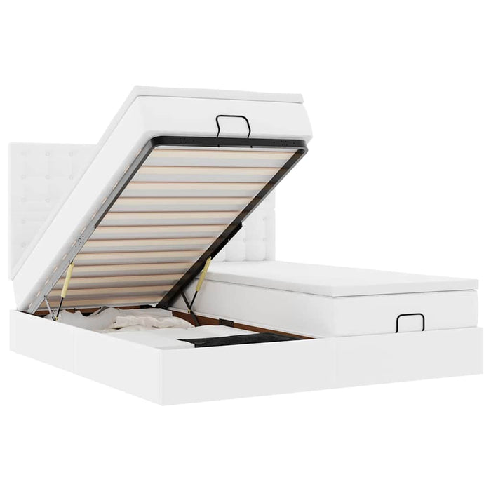 Struttura Letto Pouf con Materassi 160x200 cm Similpelle 3313650