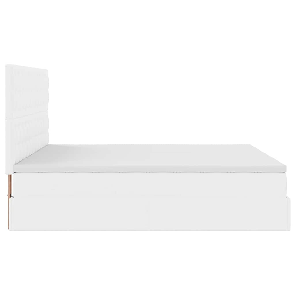 vidaXL Struttura Letto Pouf con Materassi 180x200 cm Similpelle