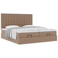 vidaXL Struttura Letto Pouf con Materassi 180x200 cm Similpelle