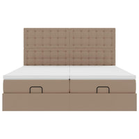 vidaXL Struttura Letto Pouf con Materassi 180x200 cm Similpelle