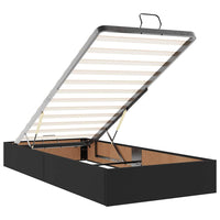 Struttura Letto Pouf con Materassi Nero 200x200 cm Similpelle 3313659