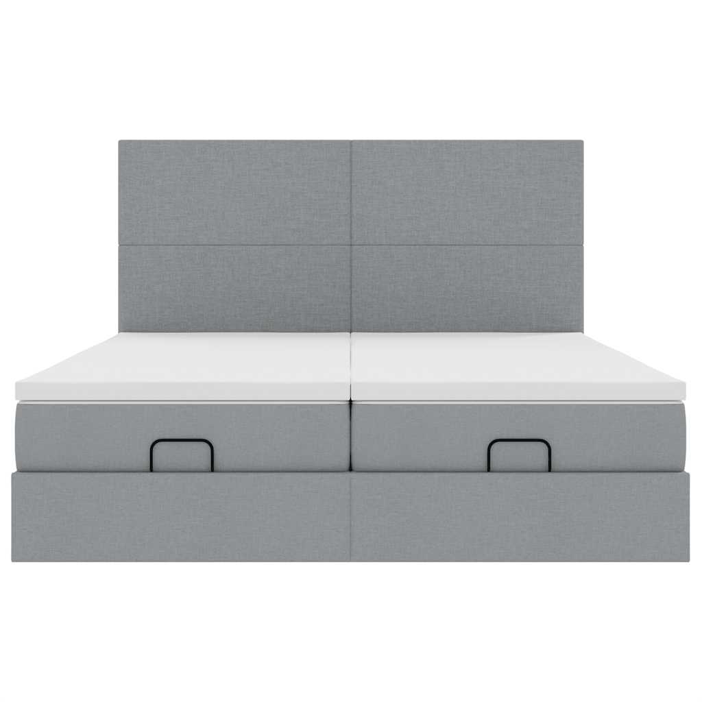 vidaXL Struttura Letto Pouf con Materassi 160x200 cm in Tessuto