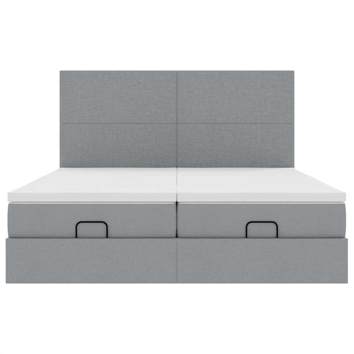 vidaXL Struttura Letto Pouf con Materassi 160x200 cm in Tessuto