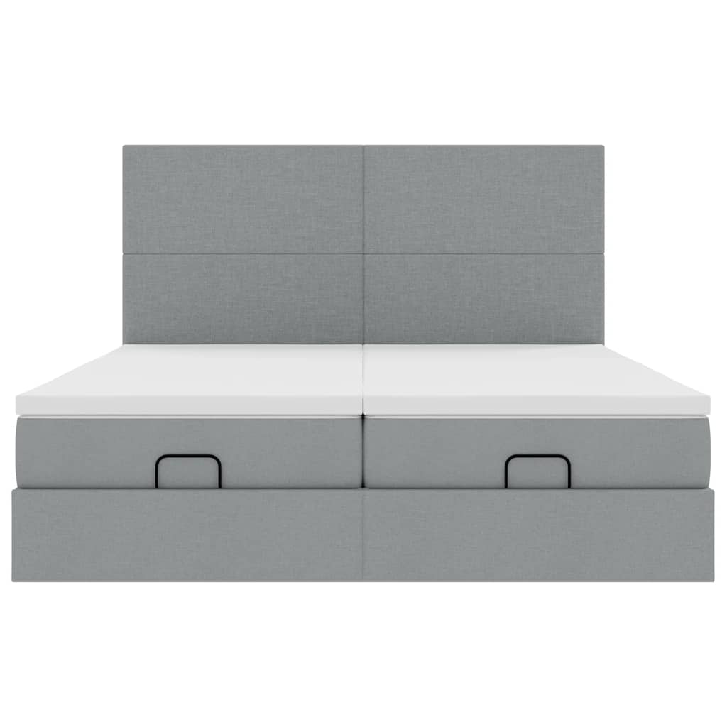 vidaXL Struttura Letto Pouf con Materassi 180x200 cm in Tessuto