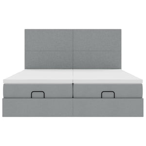 vidaXL Struttura Letto Pouf con Materassi 180x200 cm in Tessuto