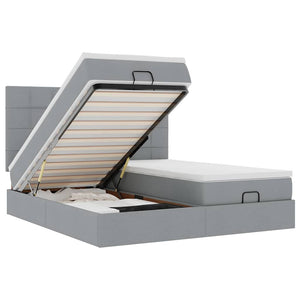 vidaXL Struttura Letto Pouf con Materassi 180x200 cm in Tessuto