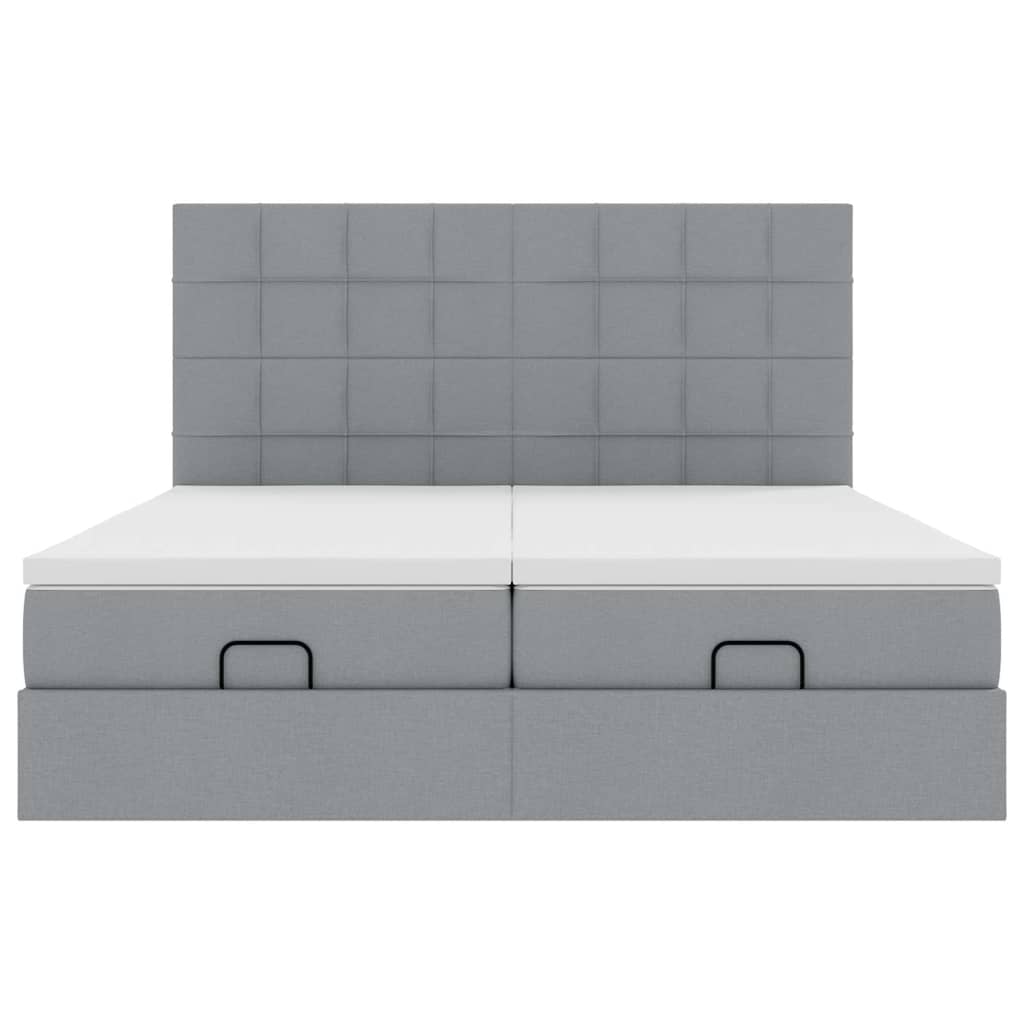 vidaXL Struttura Letto Pouf con Materassi 200x200 cm in Tessuto