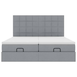 vidaXL Struttura Letto Pouf con Materassi 200x200 cm in Tessuto