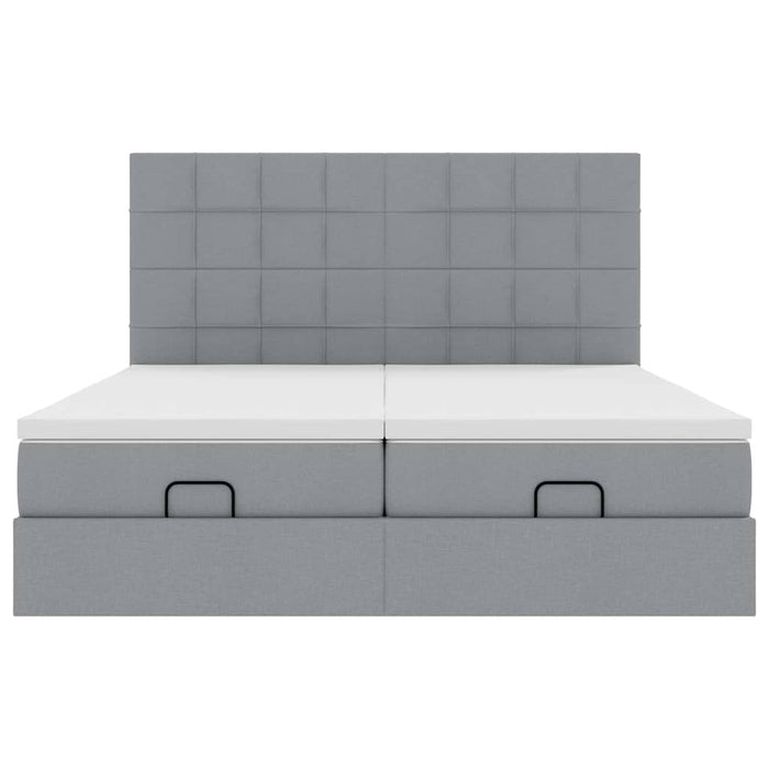 vidaXL Struttura Letto Pouf con Materassi 200x200 cm in Tessuto