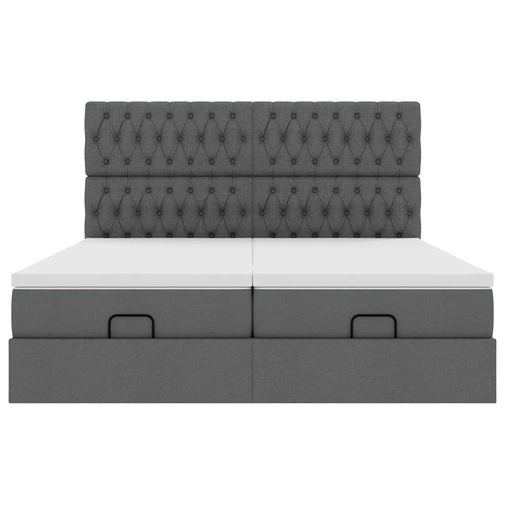 vidaXL Struttura Letto Pouf con Materassi 180x200 cm in Tessuto