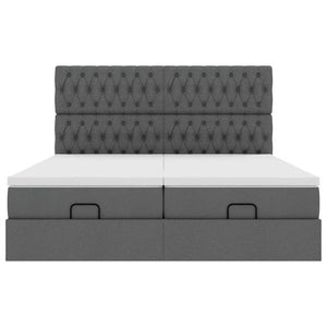 vidaXL Struttura Letto Pouf con Materassi 180x200 cm in Tessuto