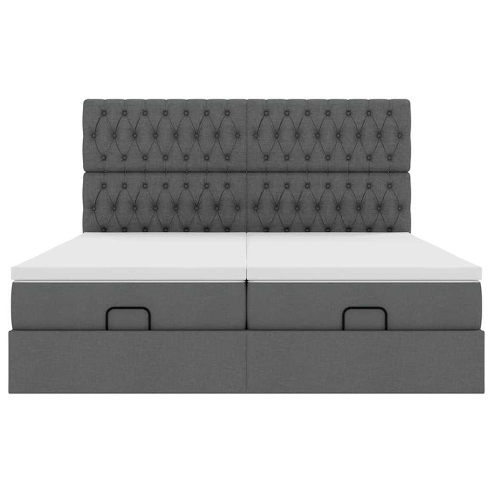 vidaXL Struttura Letto Pouf con Materassi 180x200 cm in Tessuto