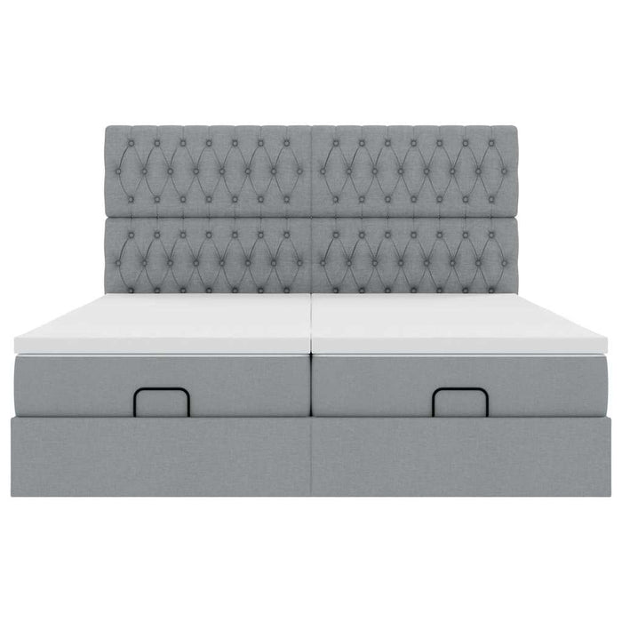 vidaXL Struttura Letto Pouf con Materassi 200x200 cm in Tessuto