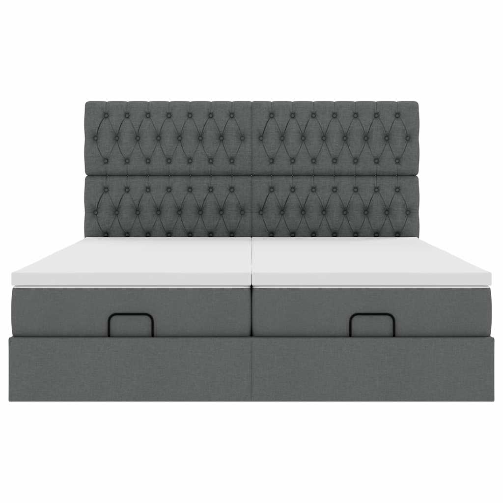 vidaXL Struttura Letto Pouf con Materassi 200x200 cm in Tessuto