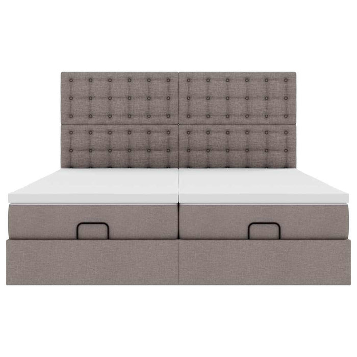 Struttura Letto Pouf con Materassi Tortora 160x200cm in Tessuto 3313731