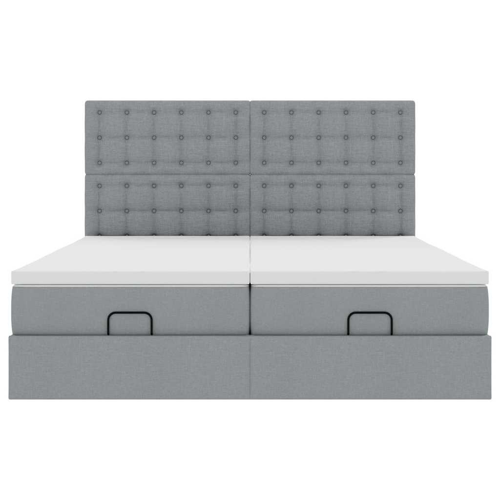 vidaXL Struttura Letto Pouf con Materassi 200x200 cm in Tessuto