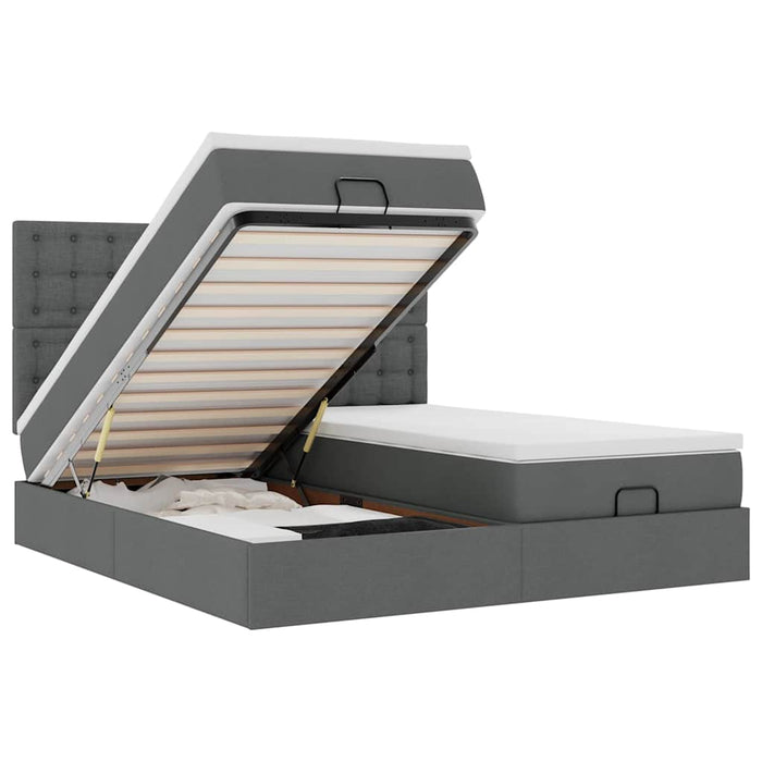 vidaXL Struttura Letto Pouf con Materassi 200x200 cm in Tessuto