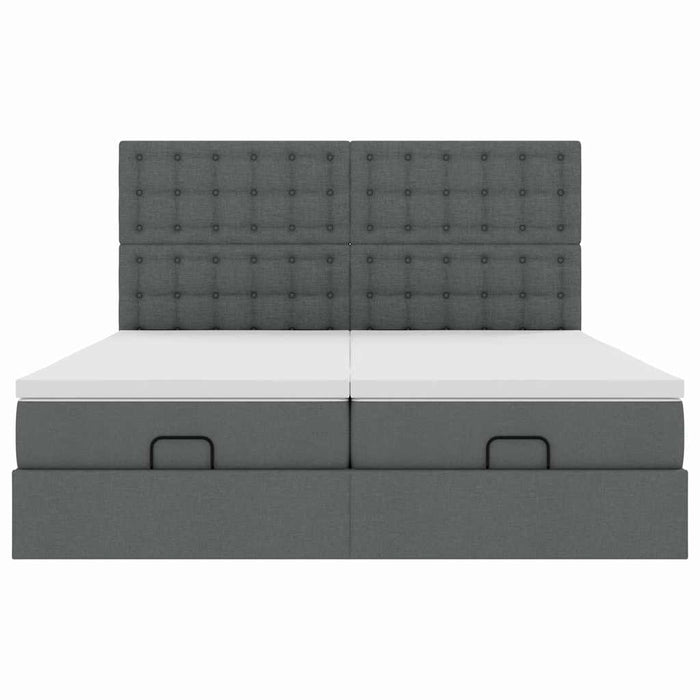 vidaXL Struttura Letto Pouf con Materassi 200x200 cm in Tessuto