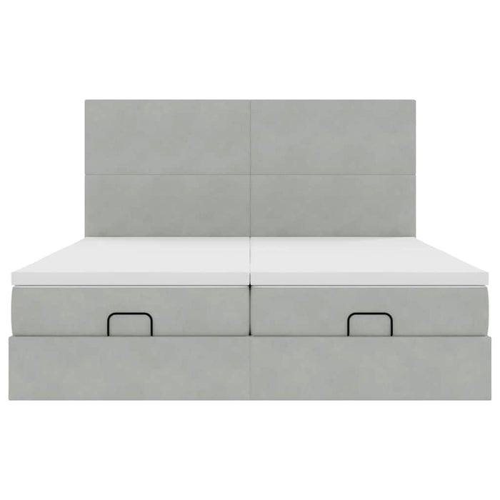 vidaXL Struttura Letto Pouf con Materassi 180x200 cm Velluto