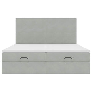 vidaXL Struttura Letto Pouf con Materassi 200x200 cm Velluto