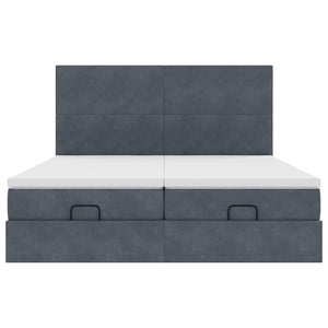 vidaXL Struttura Letto Pouf con Materassi 200x200 cm Velluto