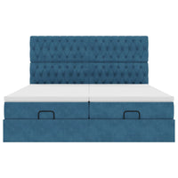 vidaXL Struttura Letto Pouf con Materassi 180x200 cm Velluto