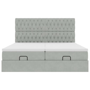 vidaXL Struttura Letto Pouf con Materassi 200x200 cm Velluto