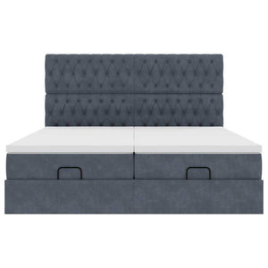 vidaXL Struttura Letto Pouf con Materassi 200x200 cm Velluto