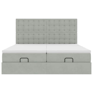 Struttura Letto Pouf con Materassi 180x200 cm Velluto 3313808