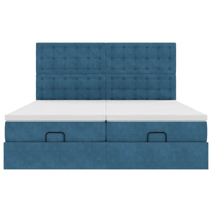 vidaXL Struttura Letto Pouf con Materassi 180x200 cm Velluto