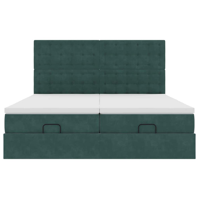 Struttura Letto Pouf con Materassi 200x200 cm Velluto