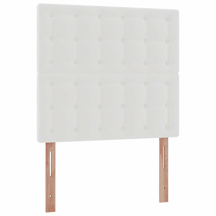 Struttura Letto Pouf con Materasso Bianco 80x200 cm Similpelle 3313821