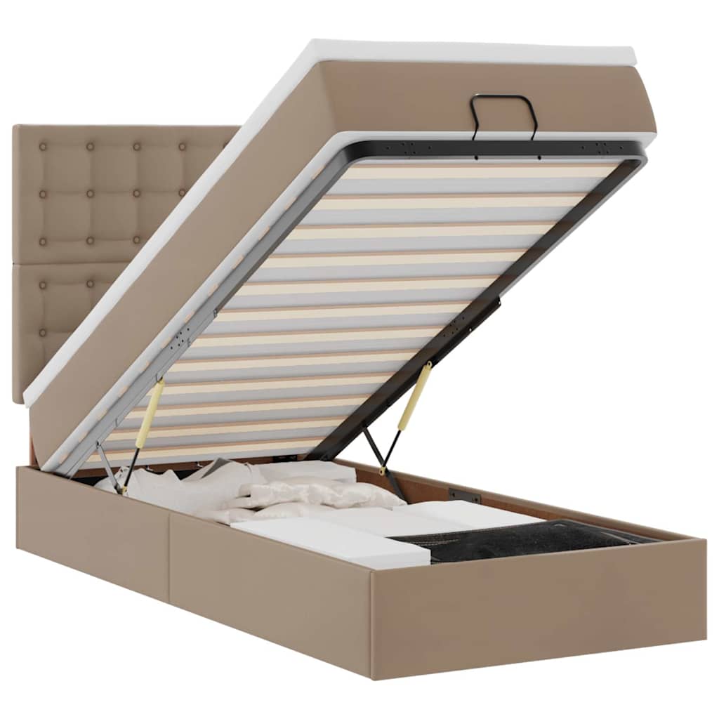 Struttura Letto Pouf con Materasso 90x200 cm Similpelle