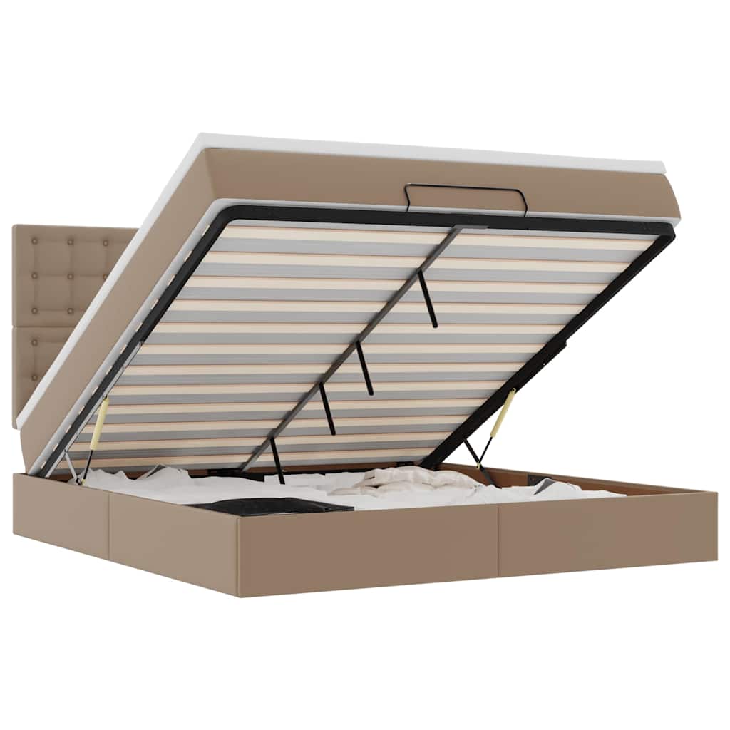 Struttura Letto Pouf con Materasso 160x200 cm Similpelle 3313864