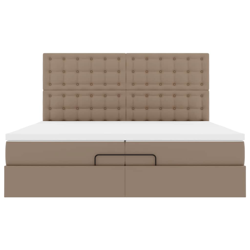 vidaXL Struttura Letto Pouf con Materassi 200x200 cm Similpelle