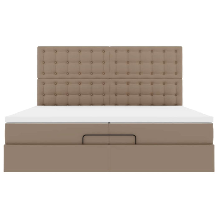 vidaXL Struttura Letto Pouf con Materassi 200x200 cm Similpelle