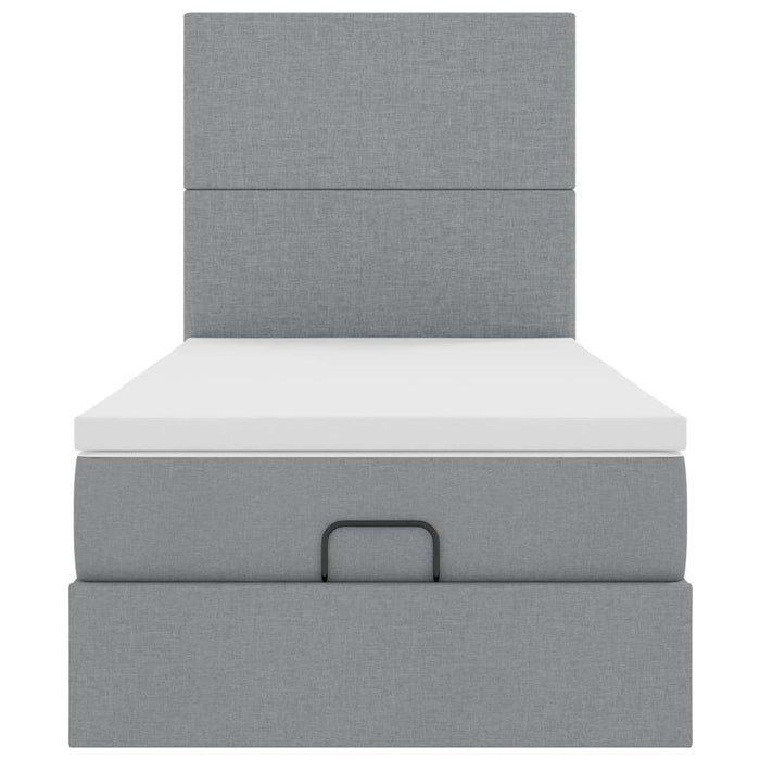 vidaXL Pouf Letto con Materasso e LED Grigio Chiaro 80x200cm Tessuto