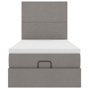 Struttura Letto Pouf con Materasso Tortora 80x200 cm in Tessuto 3313882