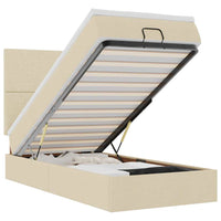 vidaXL Struttura Letto Pouf con Materasso Crema 80x200 cm in Tessuto