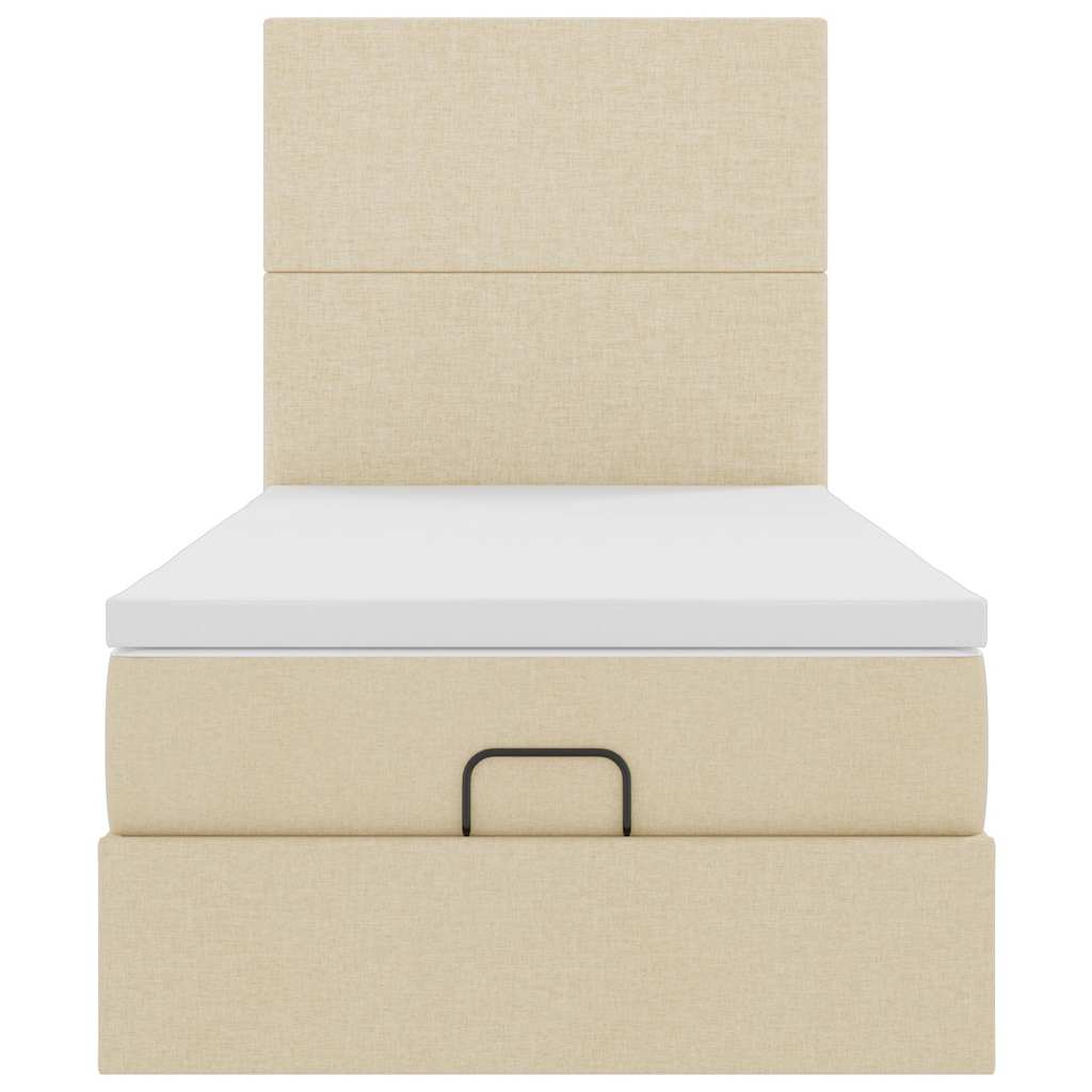 vidaXL Struttura Letto Pouf con Materasso Crema 80x200 cm in Tessuto