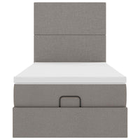 Struttura Letto Pouf con Materasso Tortora 90x190 cm in Tessuto 3313889