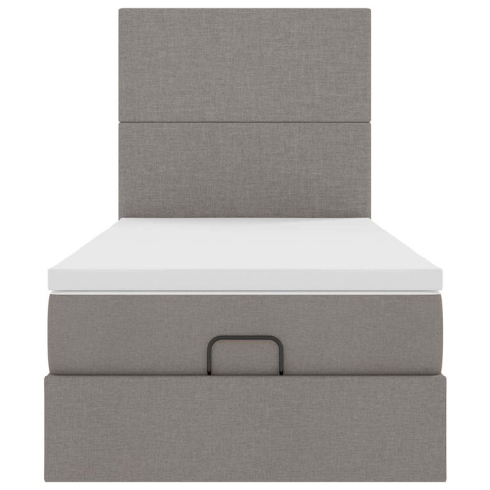 Struttura Letto Pouf con Materasso Tortora 90x190 cm in Tessuto 3313889