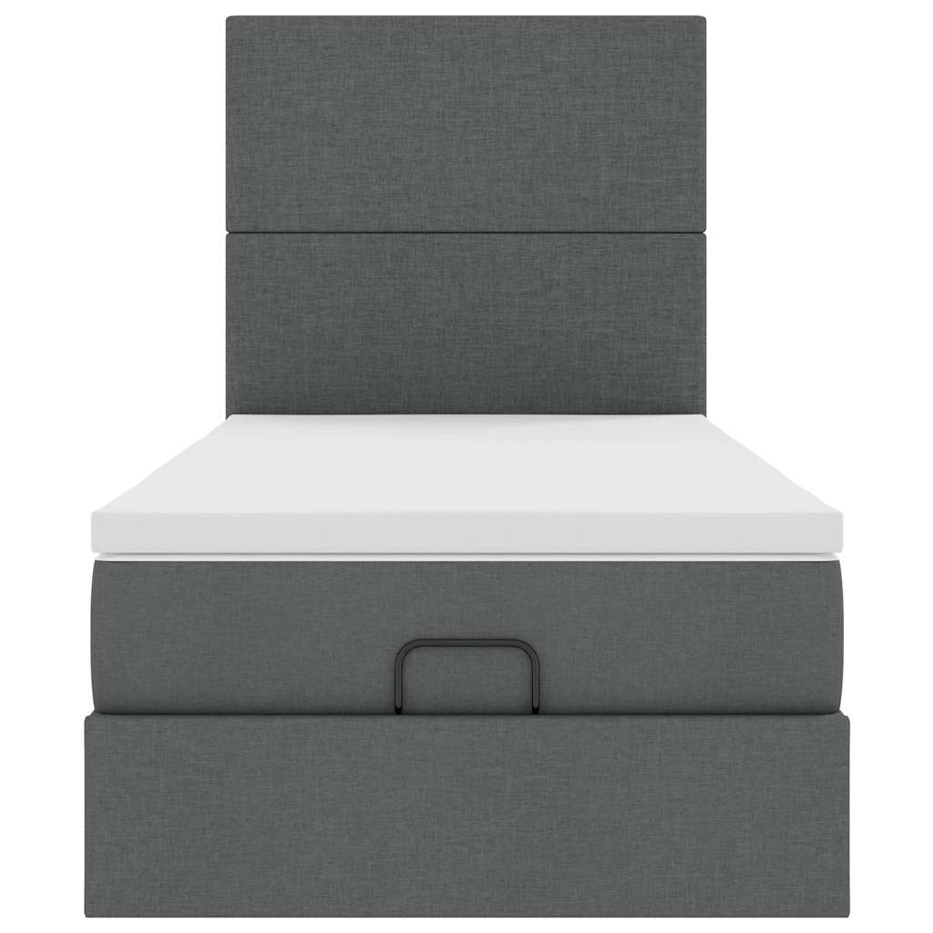 vidaXL Struttura Letto Pouf con Materasso 100x200 cm in Tessuto