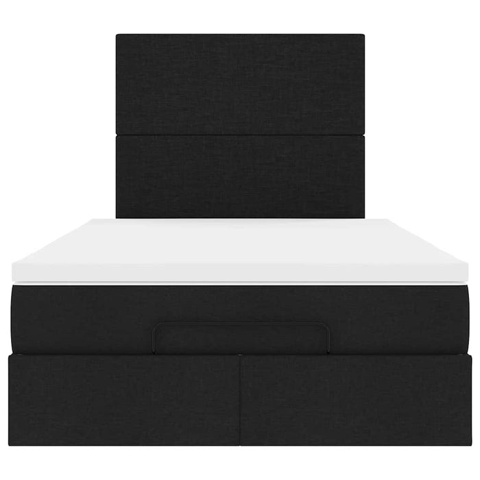 vidaXL Struttura Letto Pouf con Materasso Nero 120x190 cm in Tessuto