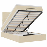 Struttura Letto Pouf con Materasso Crema 120x190 cm in Tessuto 3313911