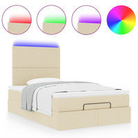 Struttura Letto Pouf con Materasso Crema 120x190 cm in Tessuto 3313911